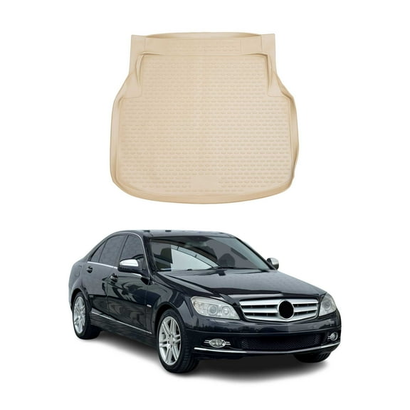 OMAC Cargo Mats Liner for Mercedes C Class W204 C63 C350 C300 2010-2014 Beige
