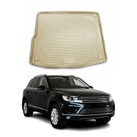OMAC Cargo Mats Liner for VW Touareg 2011-2018 Rear Trunk Waterproof TPE Beige