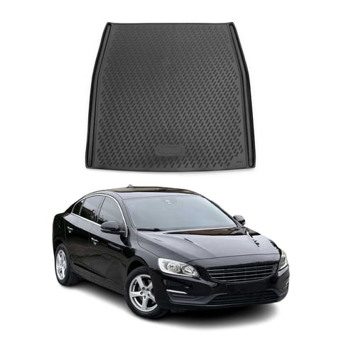 OMAC Cargo Mats Liner for Volvo S60 2011-2018 Rear Trunk Waterproof TPE Black
