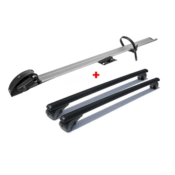 OMAC Cross Bar Pro Bike Carrier Set Roof Rail Mount Rack Luggage Aluminum 47" Black