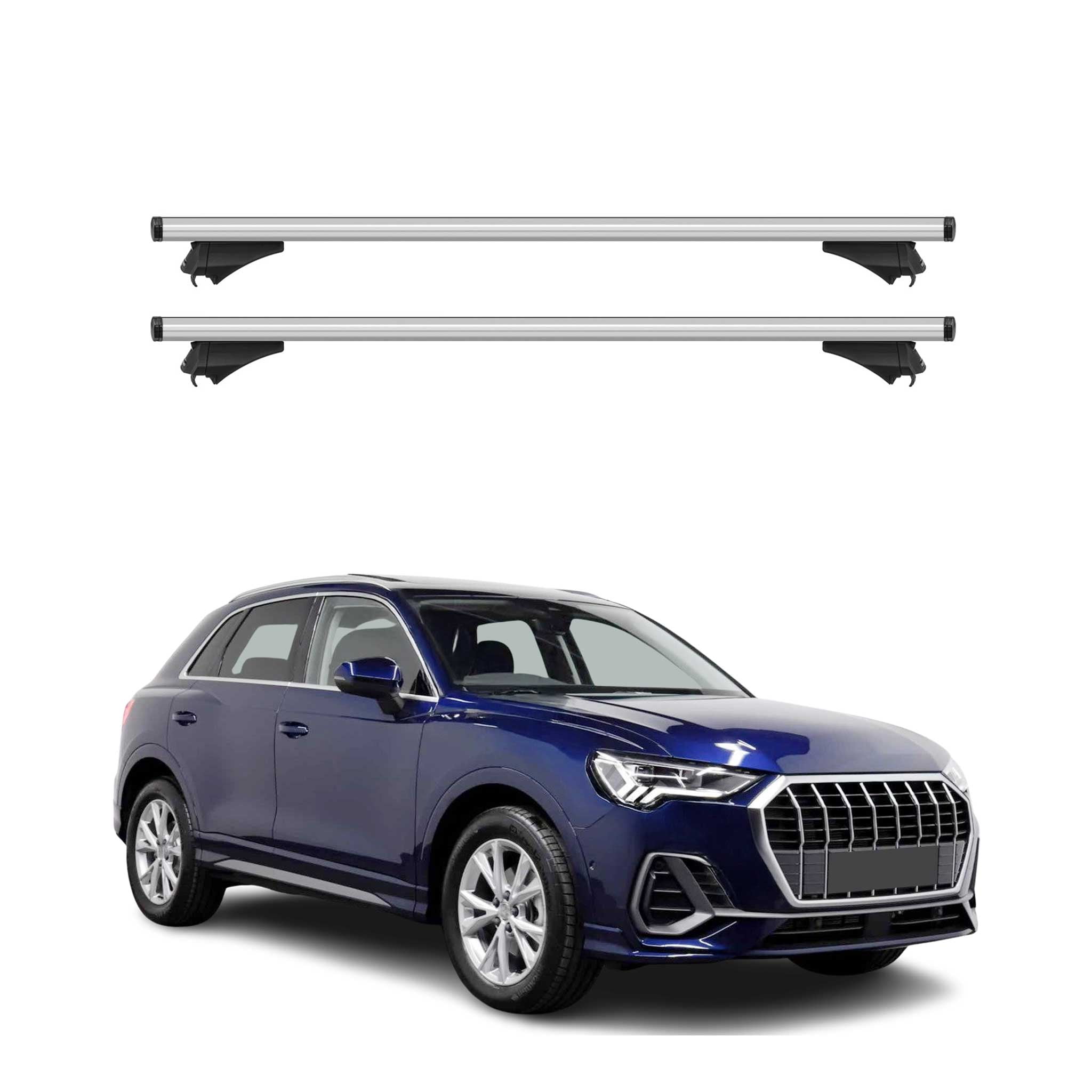 2019-2025 Audi Q3 2.gen Roof Rack Cross Bars Silver