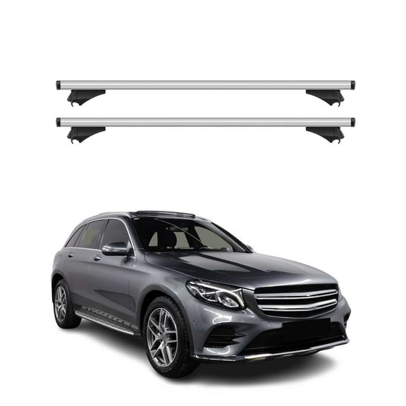 OMAC Cross Bars Roof Racks Aluminium for Mercedes GLC Class X253 2016-2019 Silver 2X
