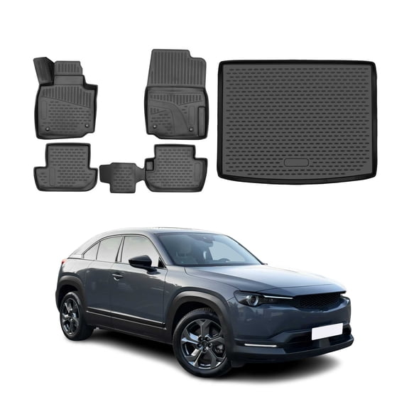 Floor Mats & Cargo Liner Full Set for Mazda MX-30 EV 2022-2024 All Weather Black