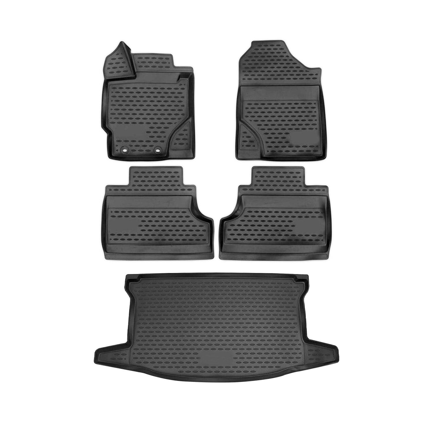 OMAC Custom Floor Mats & Cargo Liners for Toyota Yaris 2007-2012 Black ...