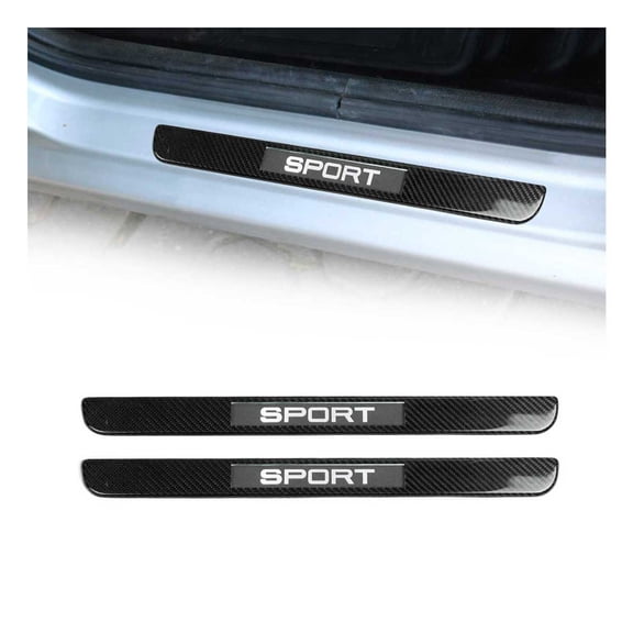 Door Sill Scuff Plate Illuminated for Mercedes CLK Class Carbon Fiber Black 2Pcs