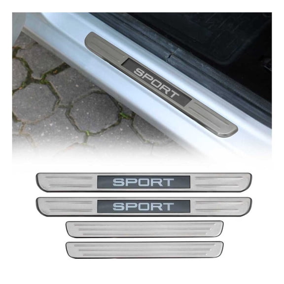 Door Sill Scuff Plate Illuminated for Nissan Stainless Steel Silver 4 Pcs