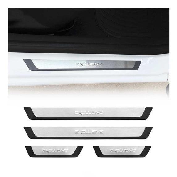 Door Sill Scuff Plate for Ford Maverick 2022-2024 Exclusive Stainless Steel 4x
