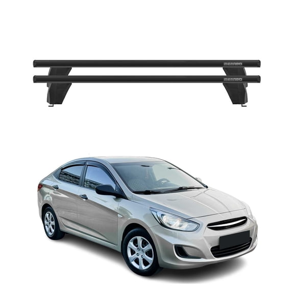 Fix Point Roof Racks Cross Bars for Hyundai Accent 2012-2017 Hatchback Black 2x