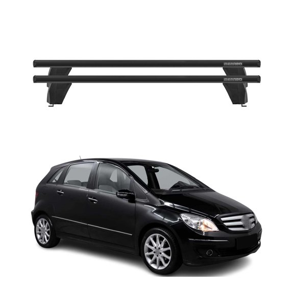 OMAC Fix Point Roof Racks Cross Bars for Mercedes B Class W245 2006-2011 Alu Black 2x
