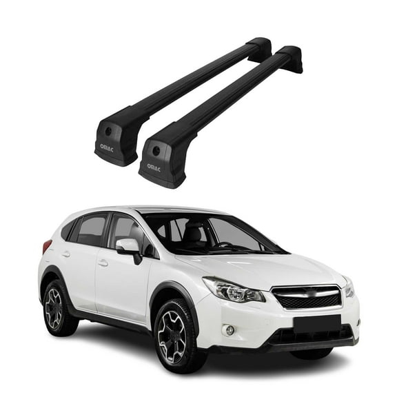 Fix Points Roof Racks Cross Bar for Subaru XV Crosstrek 2013-2015 Alu Black