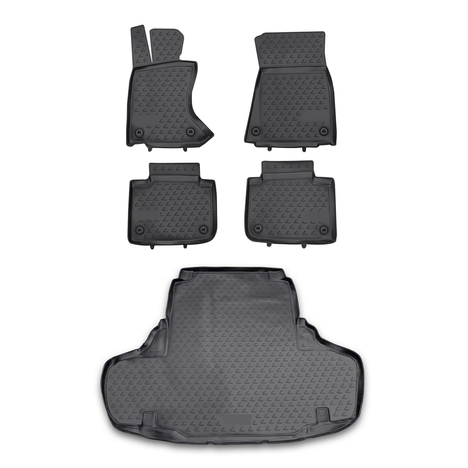 OMAC Floor Mats & Cargo Trunk Liner For Lexus GS350 20132017 3D Black