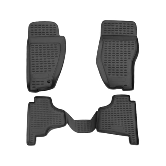 OMAC Floor Mats Fits Jeep Liberty 2008-2012 Black | Front & 2nd Row Seat 3D Liner Set | All Weather Costum Fit Heavy Duty | Car SUV Automotive Accessories