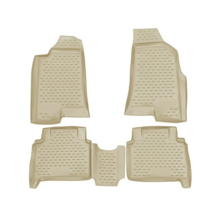 OMAC Floor Mats Liner for Hummer H3/H3T 2006-2010 Beige TPE All-Weather 4 Pcs
