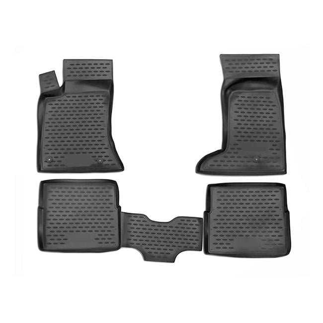 Omac USA 2102444 TPE Rubber Floor Mat for 2004-2009 Cadillac SRX, Black - 4 Piece