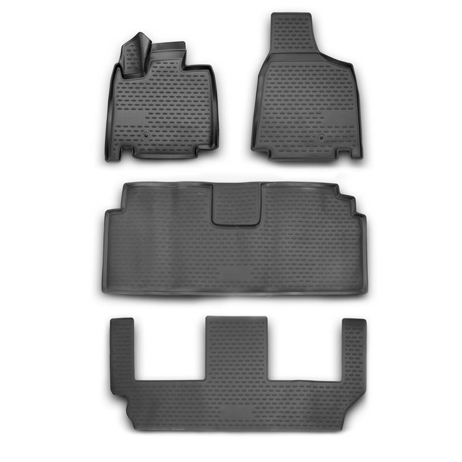 Black TPE All-Weather Floor Mats for Dodge Grand Caravan 2008-2020