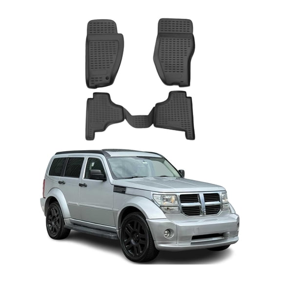OMAC Floor Mats Liner for Dodge Nitro 2007-2012 Black TPE All-Weather 4 Pcs