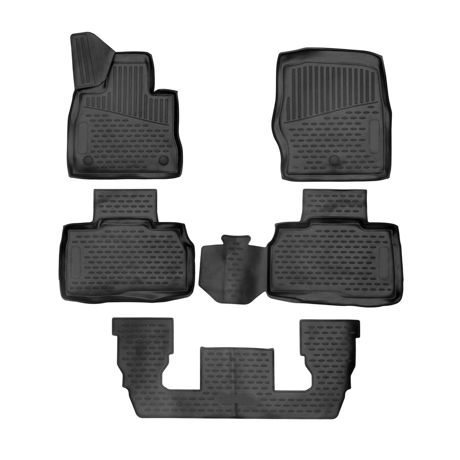 OMAC All-Weather Floor Mats for Ford Explorer 2020-2024, 6 Seats, Black ...