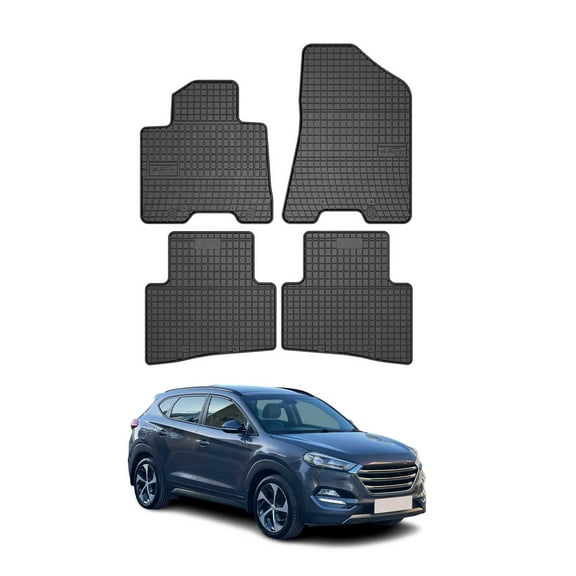 OMAC Floor Mats Liner for Hyundai Tucson 2016-2021 Black Rubber All-Weather 4Pcs