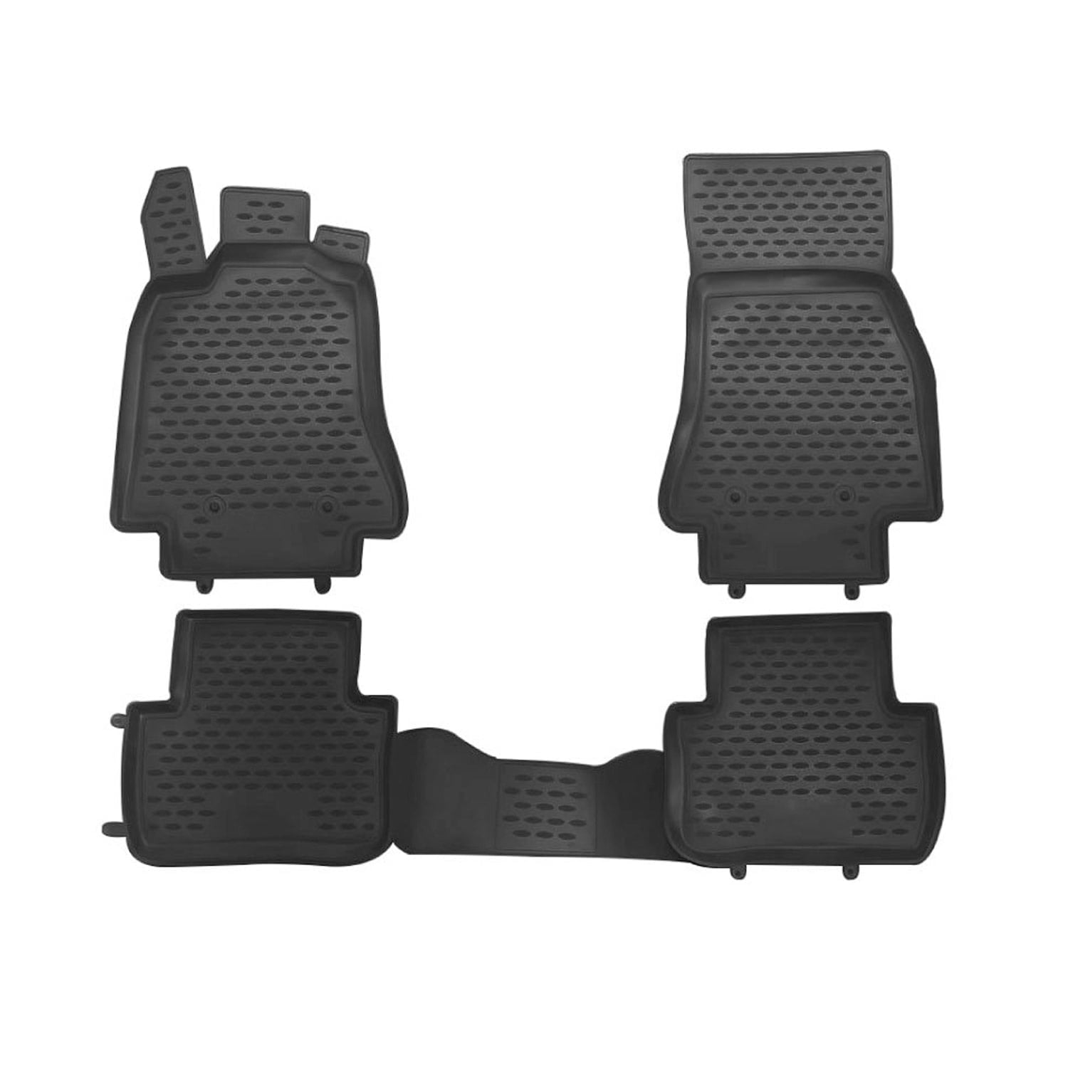 Tapis de Sol Antidérapants pour Jaguar XF en Caoutchouc Noir 4 Pcs