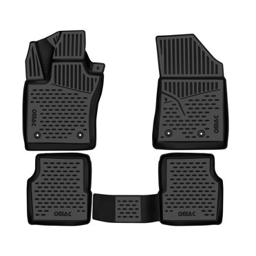 OMAC All-Weather TPE Floor Mats – 4-Piece Set For Jeep Patriot 2011-2017 – Black – Left Hand Drive