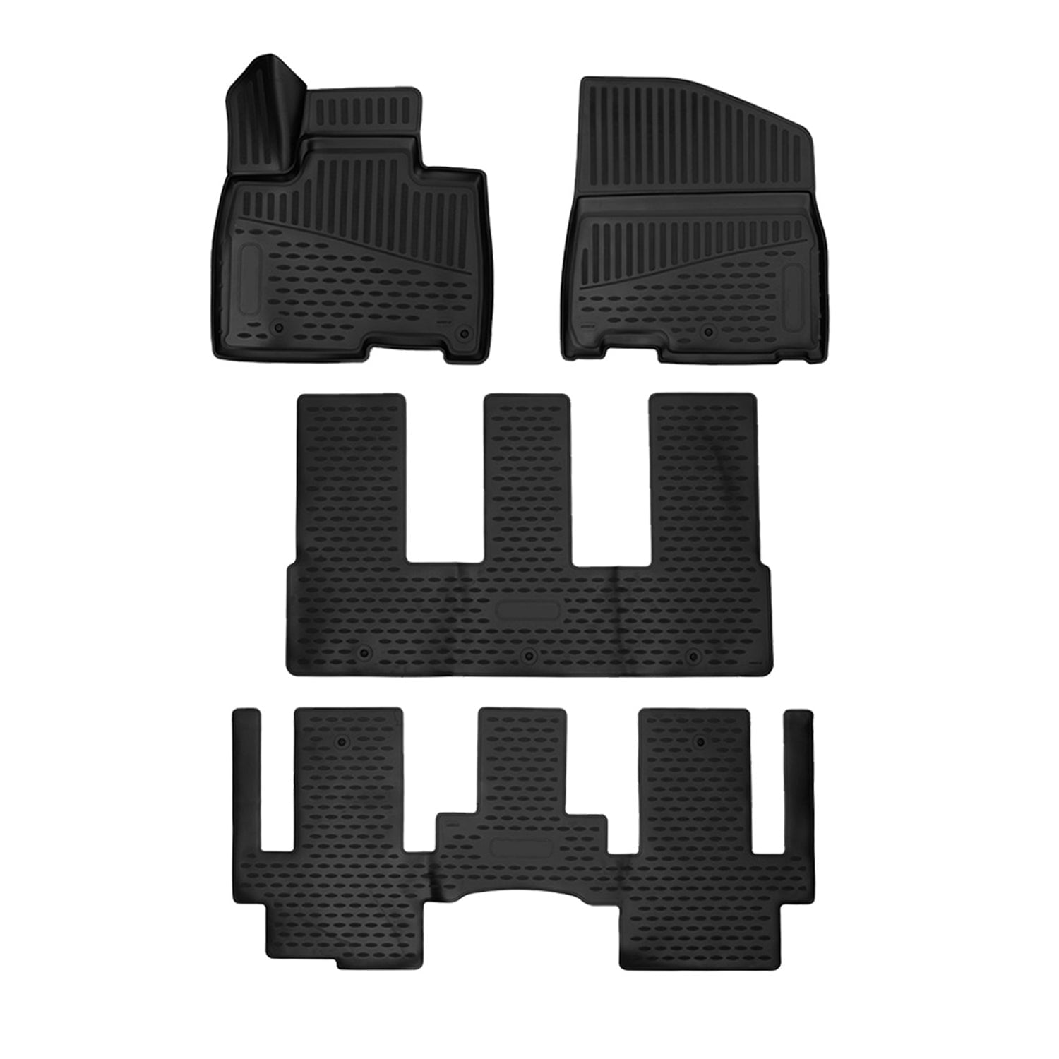 OMAC Floor Mats Liner for Kia Carnival 2022-2025 Black TPE All-Weather ...