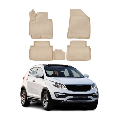 OMAC Floor Mats Liner for Kia Sportage 2011-2016 Beige TPE All-Weather 4 Pcs