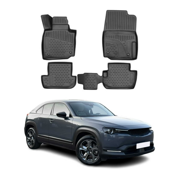 OMAC Floor Mats Liner for Mazda MX-30 EV 2022-2024 Rubber TPE Black 4Pcs