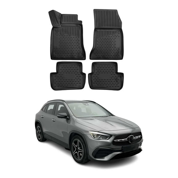 OMAC Floor Mats Liner for Mercedes GLA Class H247 2020-2025 Rubber TPE Black 4x