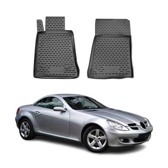 OMAC Floor Mats Liner for Mercedes SLK Class R171 2005-2011 Rubber TPE Black 2x