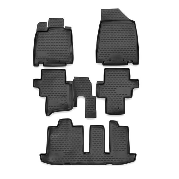 OMAC Floor Mats Fits Nissan Pathfinder R52 2013-2021 Black | Front & 3rd Row Seat 3D Liner Set | All Weather Costum Fit Heavy Duty | Car SUV Automotive Accessories