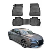 OMAC Floor Mats Liner for Nissan Sentra 2020-2025 TPE All-Weather Black 3 Pcs