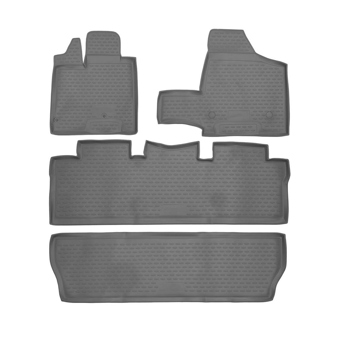 OMAC Floor Mats for Toyota Sienna 2003 to 2010, Front and Second Row Seat 3D Liner Set Custom Fit, All Weather, Heavy Duty, Gray