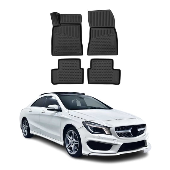 OMAC Floor Mats Liner for Mercedes CLA C118 2020-2026 Rubber TPE Black 4Pcs
