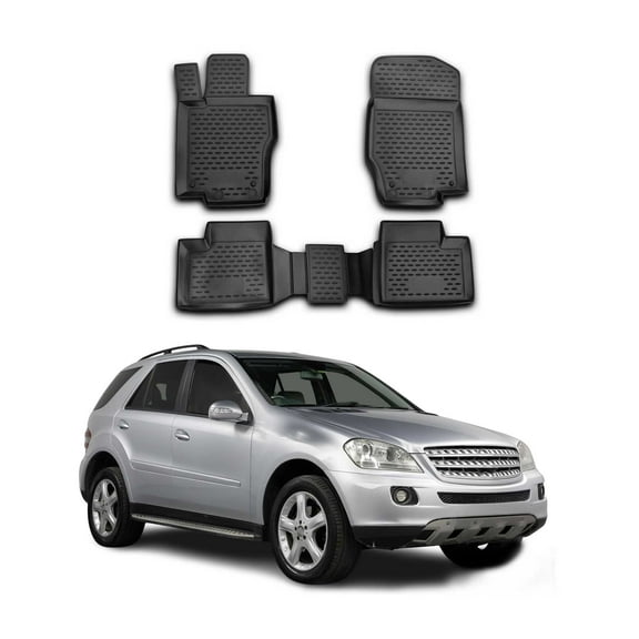 OMAC Floor Mats Liner for Mercedes GL Class X164 2007-2012 Rubber TPE Black 4Pcs
