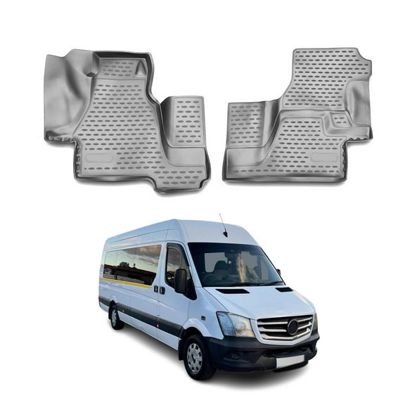 OMAC Floor Mats Liner for Mercedes Sprinter W906 2006-2013 Gray 2 Pcs