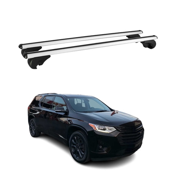 Lockable Roof Rack Cross Bars Carrier for Chevrolet Traverse 2018-2024 Gray
