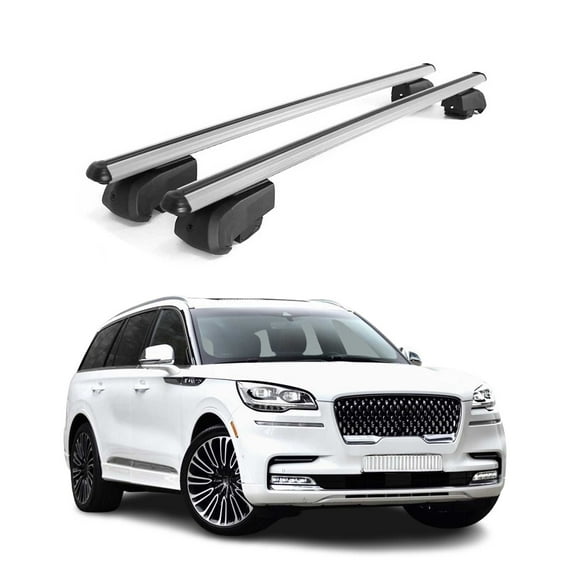 Lockable Roof Rack Cross Bars Luggage Carrier for Lincoln Aviator 2020-2026 Gray