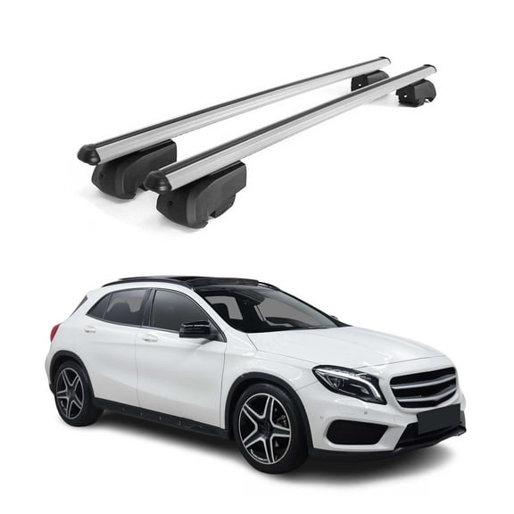 Lockable Roof Racks Luggage for Mercedes GLA Class X156 2015-2019 Alu Gray