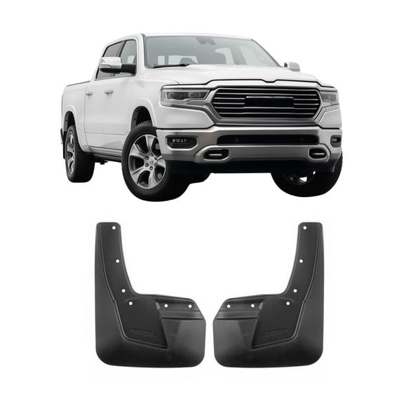 Mud Guards Splash Mud Flaps for RAM 1500 2500 2019-2026 Pickup Black Rear 2 Pcs