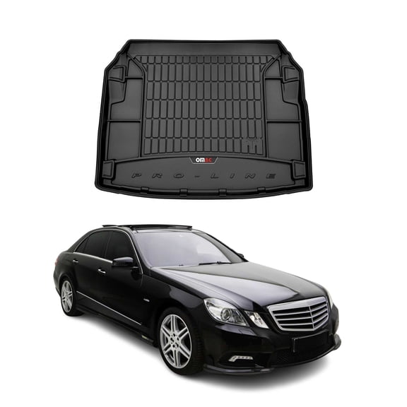 OMAC Premium Cargo Mats Liner for Mercedes E Class W212 Sedan 2010-2016 Black