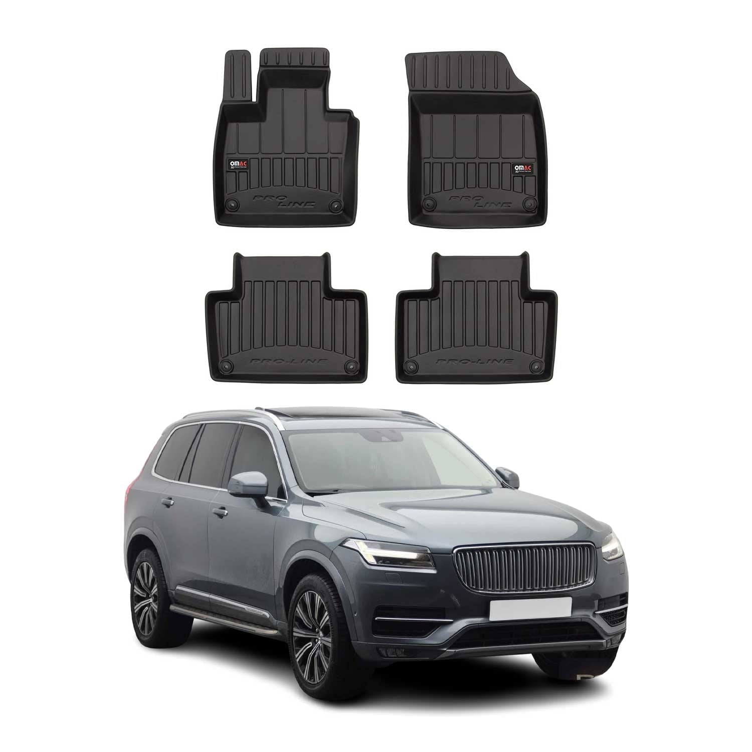 OMAC All-Weather Heavy Duty Floor Mats for Volvo XC90 2016-2025 4 ...