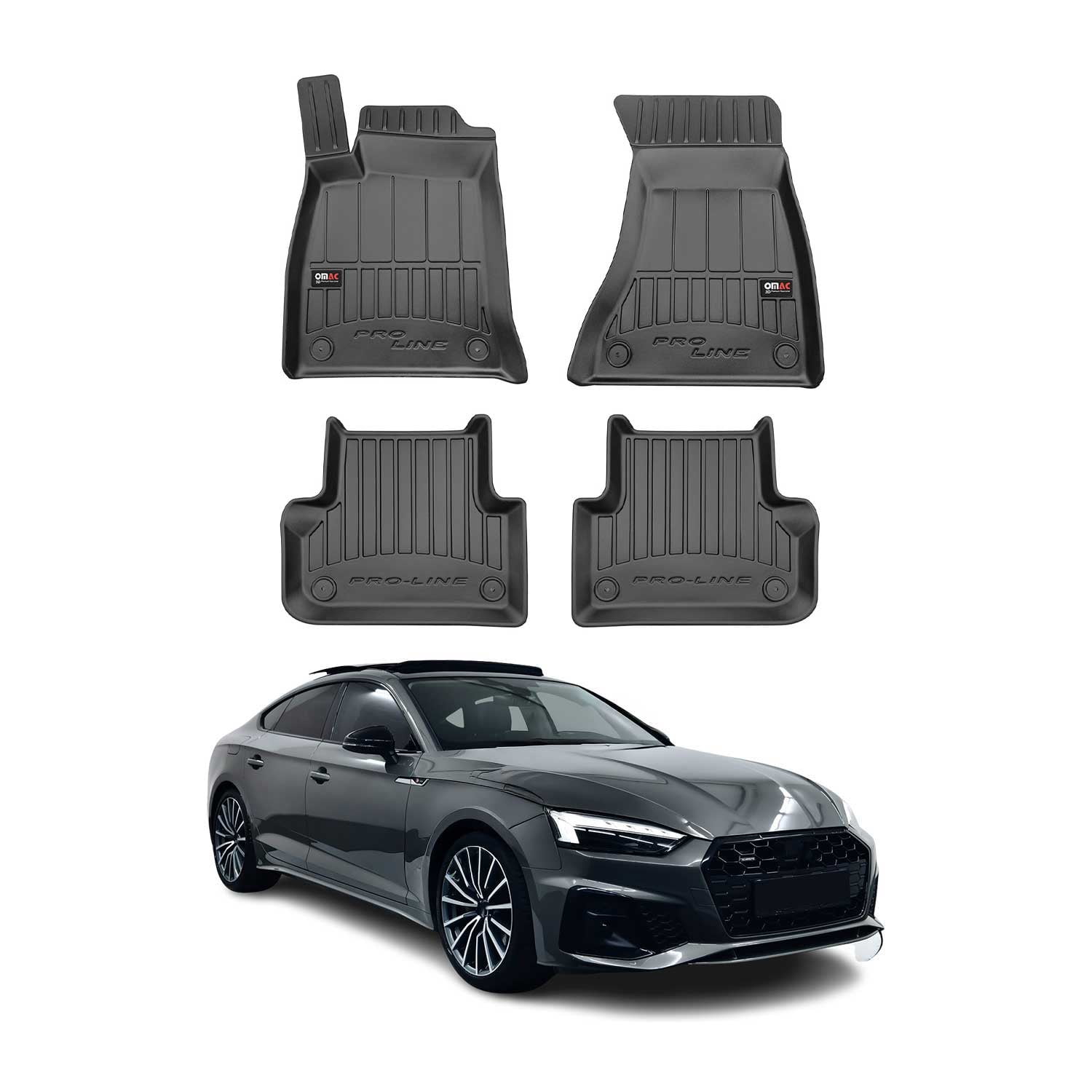 OMAC All-Weather Cargo Mat Liner For Buick Regal Sportback 2018-2020 – Black TPE/Rubber, High Edge Protection, Anti-Slip