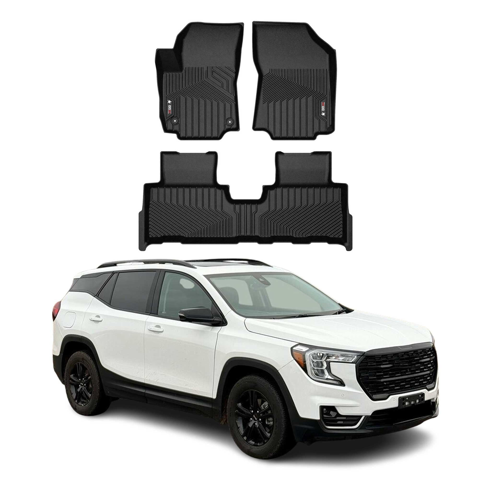 OMAC Premium Floor Mats for GMC Terrain 2018-2024 All-Weather Heavy Duty Black