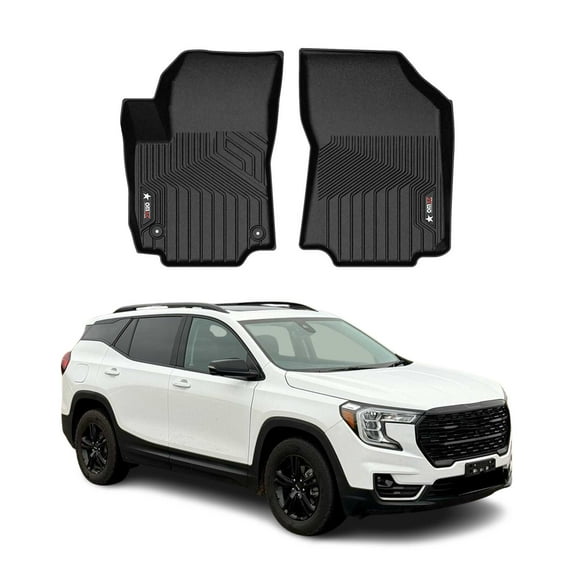 OMAC Premium Floor Mats for GMC Terrain 2018-2024 Front Heavy Duty Black