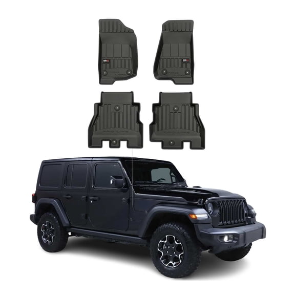 OMAC Premium Floor Mats for Jeep Wrangler 2018-2022 All-Weather Heavy Duty