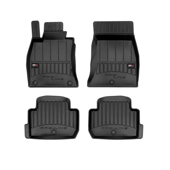 OMAC Premium Floor Mats for Kia Stinger 2018-2022 3D Car Liners Set Black/Front & 2nd Row Seat - Rubber - All Weather - Odorless