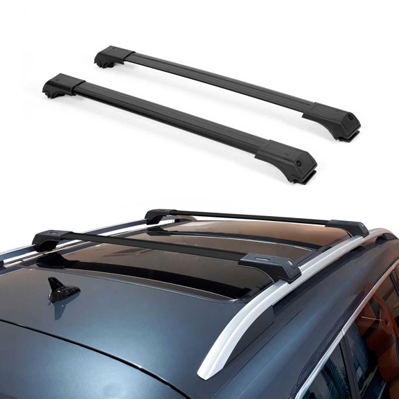 OMAC Raised Roof Rack Cross Bars Carrier for Ford Transit Connect 2010-2013 Black 2x