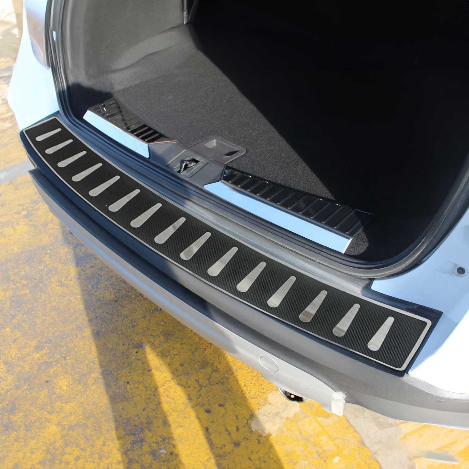 Rear Bumper Sill Cover Guard for Ford Escape 2013-2019 S.Steel Carbon ...