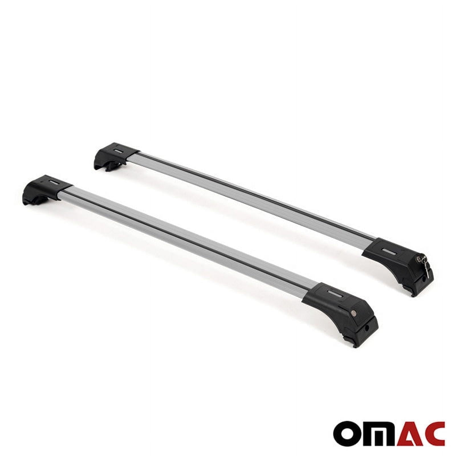 OMAC Black Aluminum Roof Rack Cross Bars For Jeep Grand Cherokee (1999-2004) - Fits Factory Raised Rails
