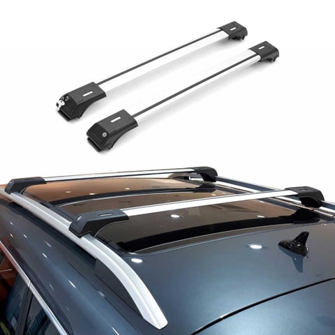 OMAC Roof Rack Cross Bars Aluminium for Subaru Forester 2014-2018 Gray 2 Pcs Anti-Theft for Travel Kayak Canoe Surf Ski Snowboard Camping
